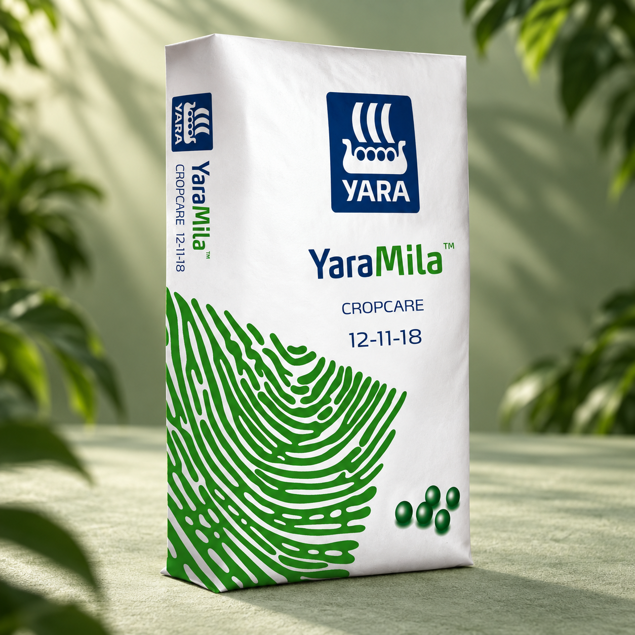 YaraMila Cropcare 12-11-18 in a green product setting