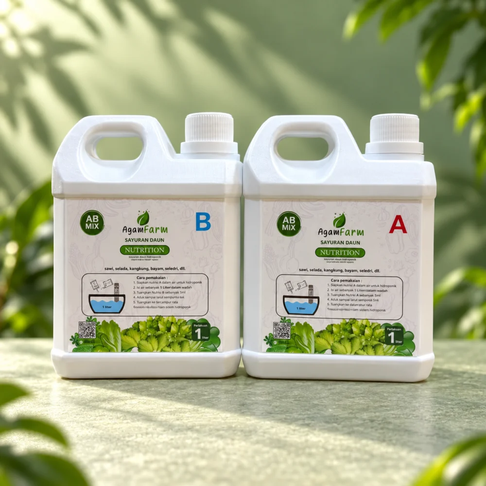  Agamfarm A/B mix · Leafy vegetables in a green product setting
